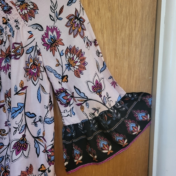 Beachlunchlounge Ellora Nordstrom pff shoulder Boho blouse.  Oversized Small - Picture 7 of 14